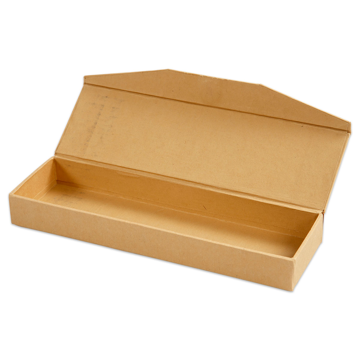 Stiftebox Karton mit magnetischen Druckknopfverschluss 21x6x2,5cm natur