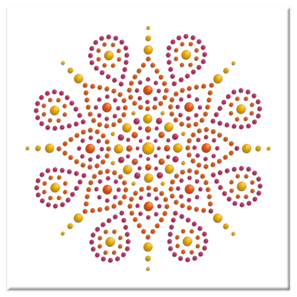 Tangle-Keilrahmen-Set 20x20x2cm Punkte Mandala