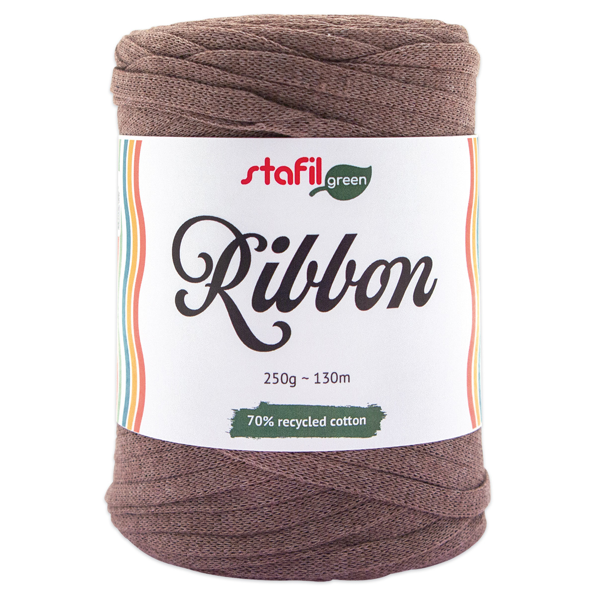 Ribbon Textilgarn 250g dunkelbeige
