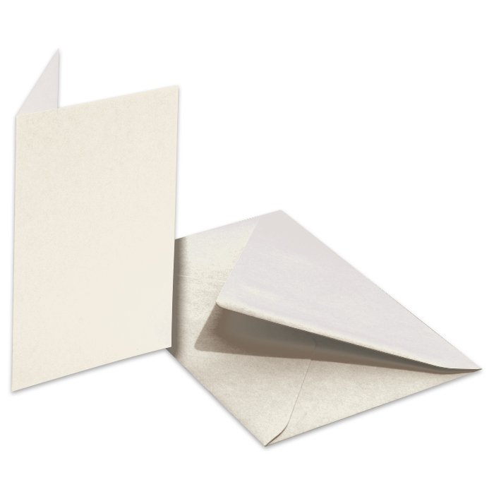 Doppelkarten 220g/m² 10,5x15cm 5 St. perlweiß