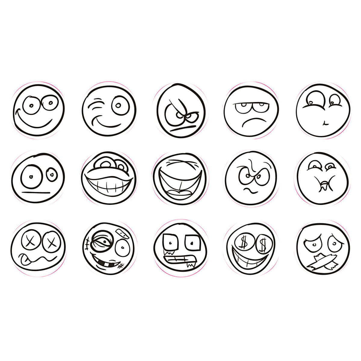 50328581_1qn84qns3V2Skt Stempelset Smiley Holz/Gummi 20x26mm 15 Motive/St