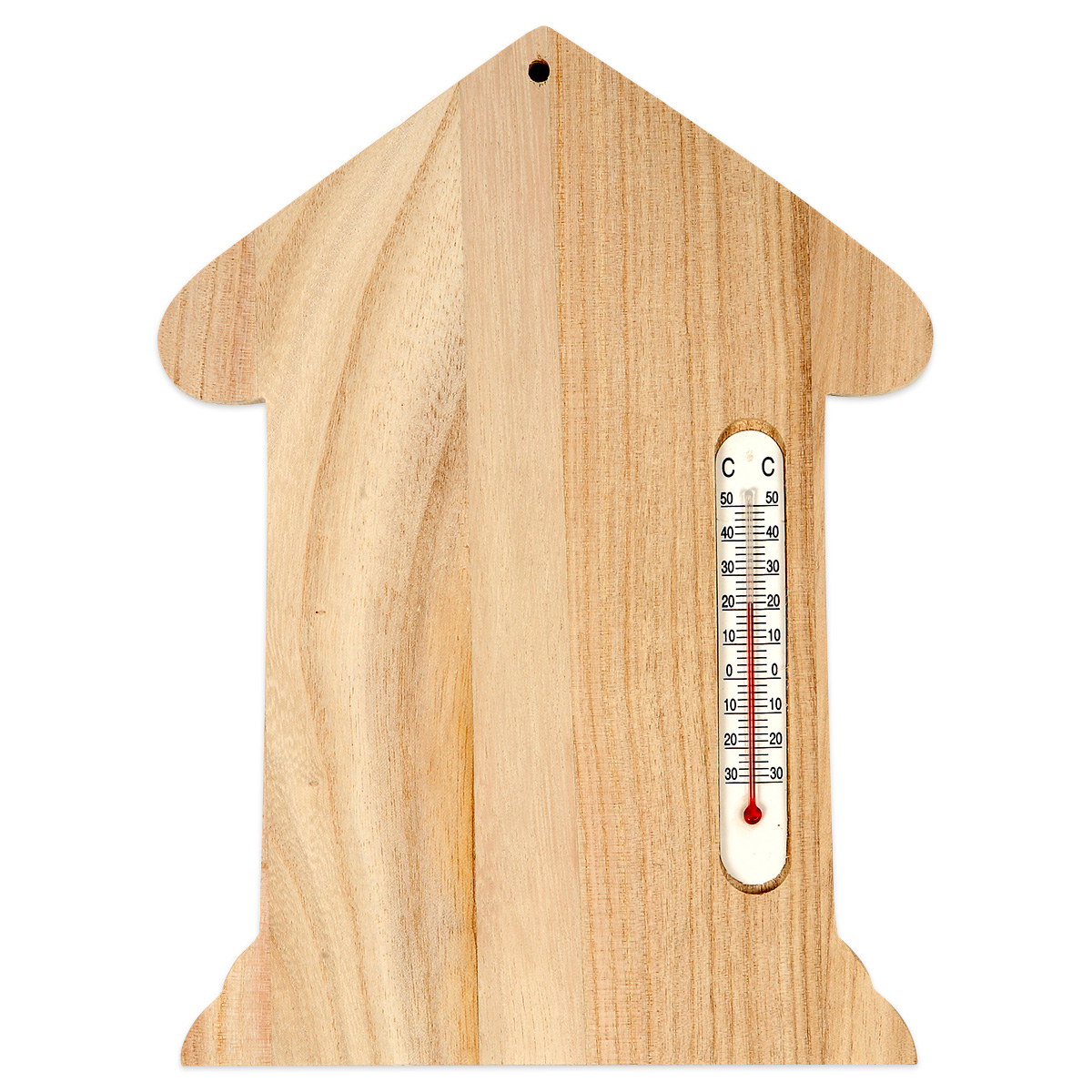 Thermometer-Haus Holz 12x235x165mm natur