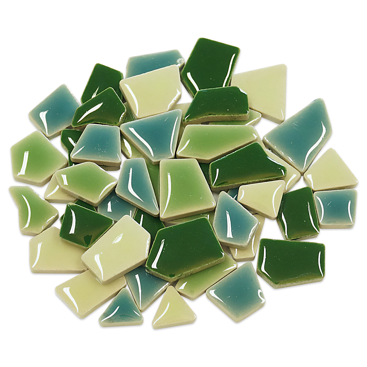 Flip-Keramik Mini 200g ca. 160 Steine grün mix Flip-Keramik Mini 200g ca. 160 Steine grün mix