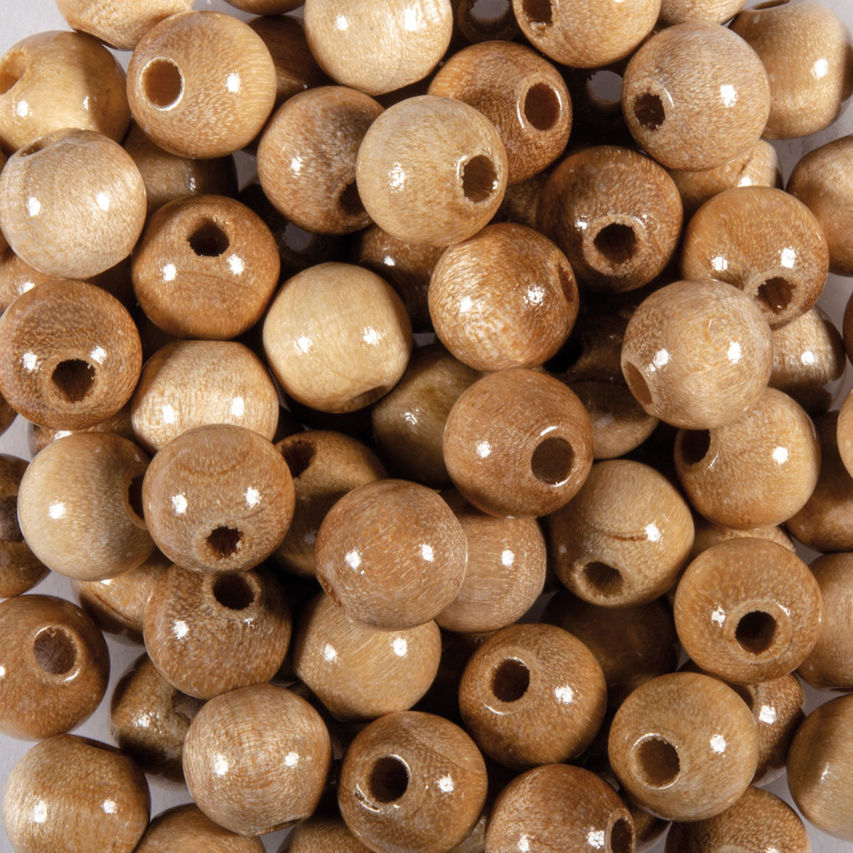 Holzperlen 12mm 30 St. natur hell