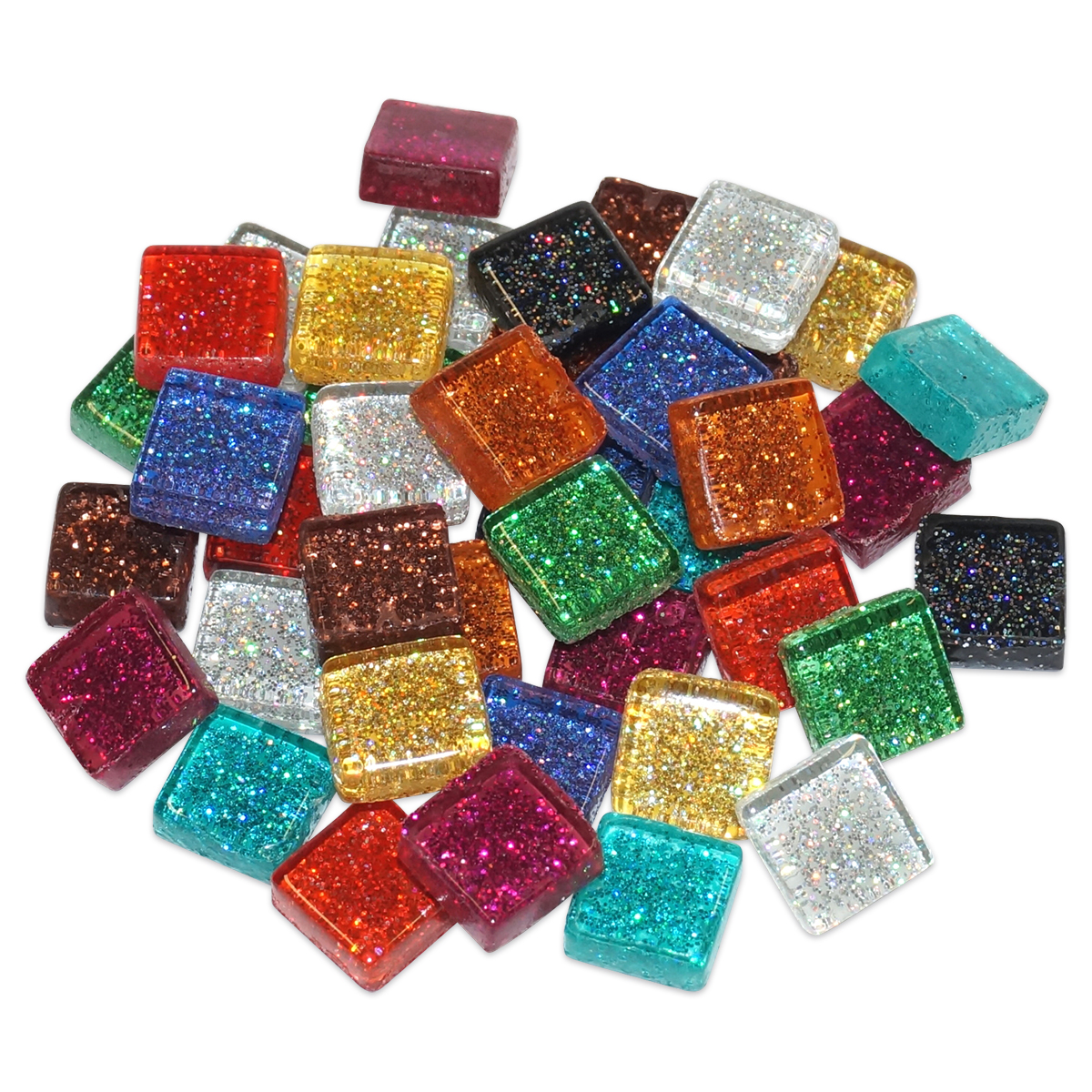 Mosaik Soft-Glas 10x10x4mm 100g Glitter mix Mosaik Soft-Glas 10x10x4mm 100g Glitter mix