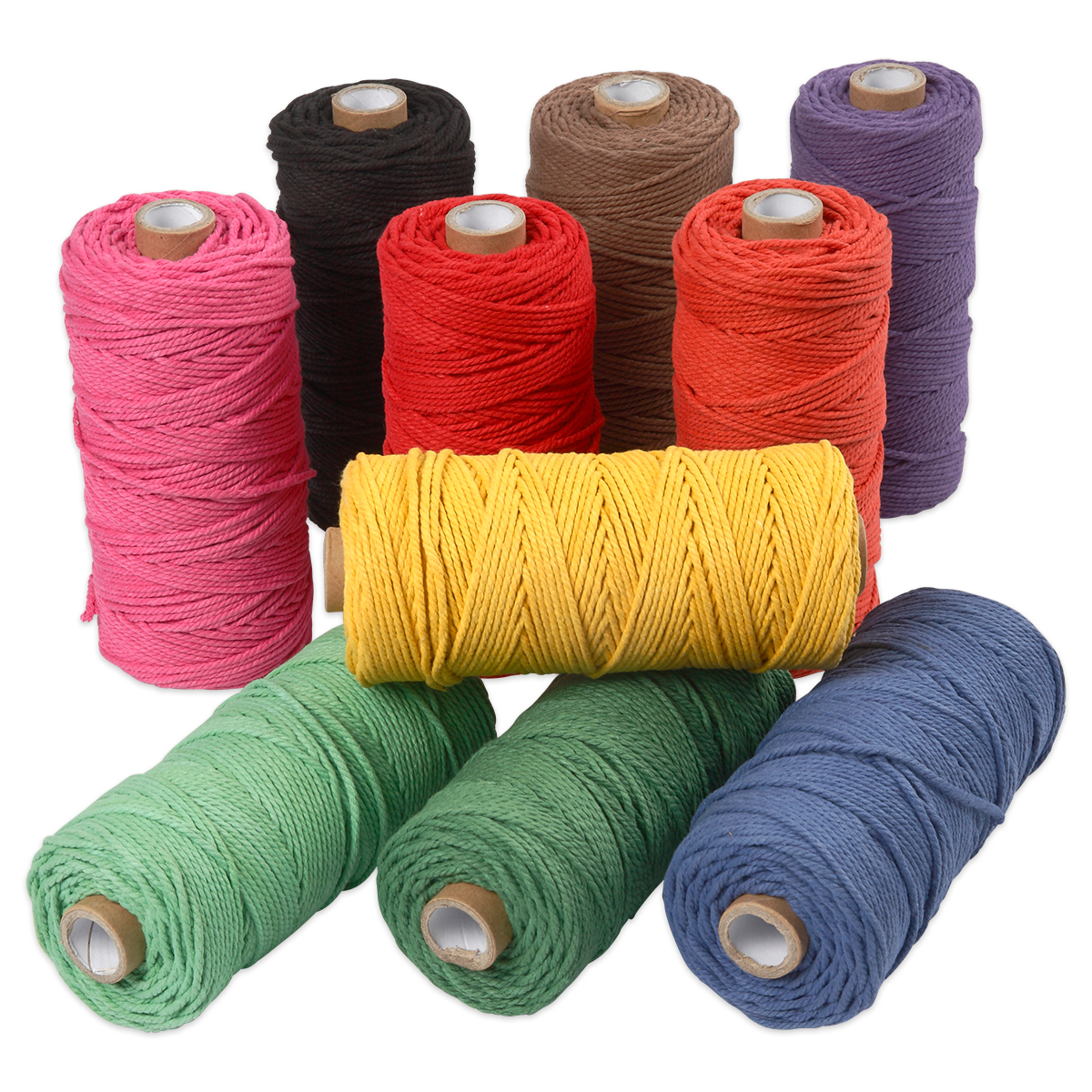 Baumwollkordel-Set 2mm 10x225g kräftige Farben