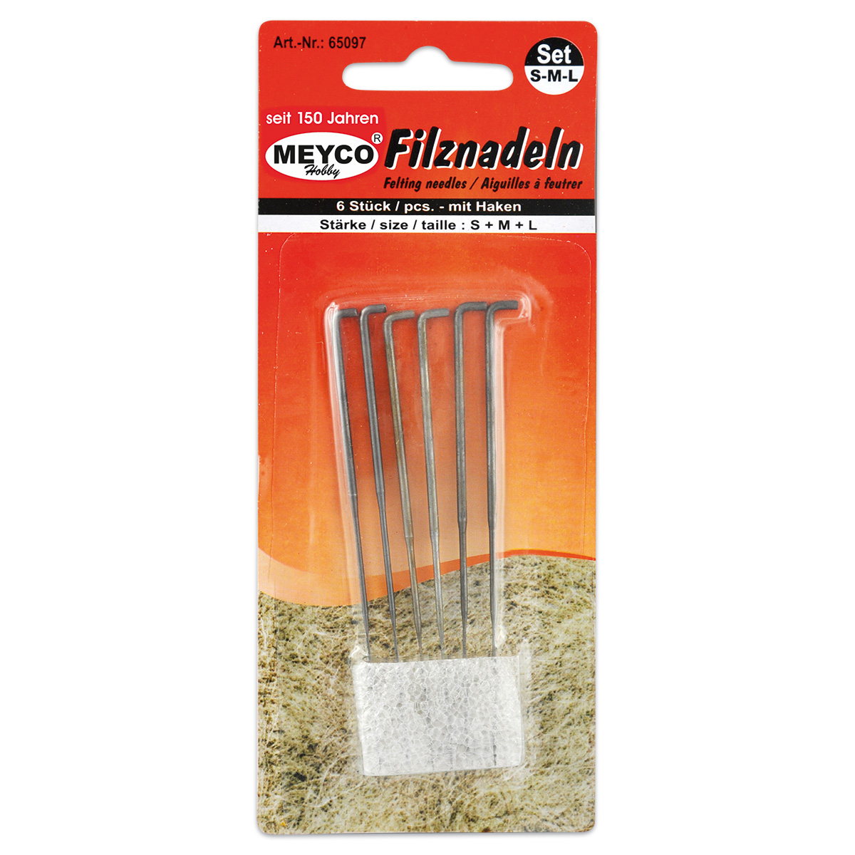 Filznadeln 90mm je 2 St. S/M/L 6 St.