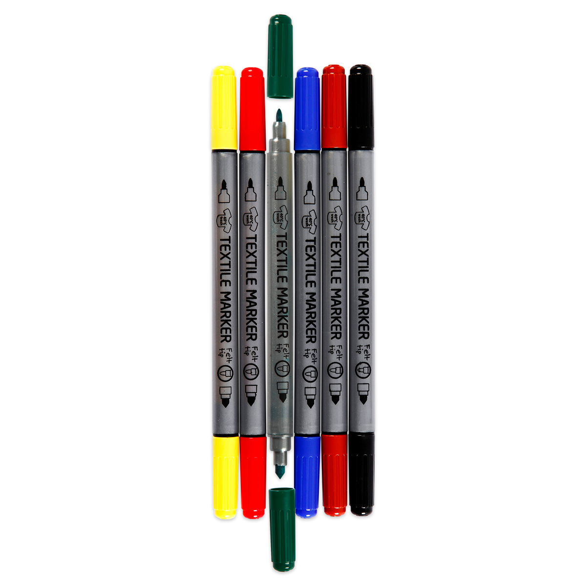 Textilmalstifte Doppelspitze 6 St./Farben