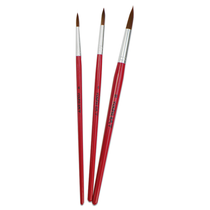 Pinsel Ponex-Synthetikhaar rund 3er-Set
