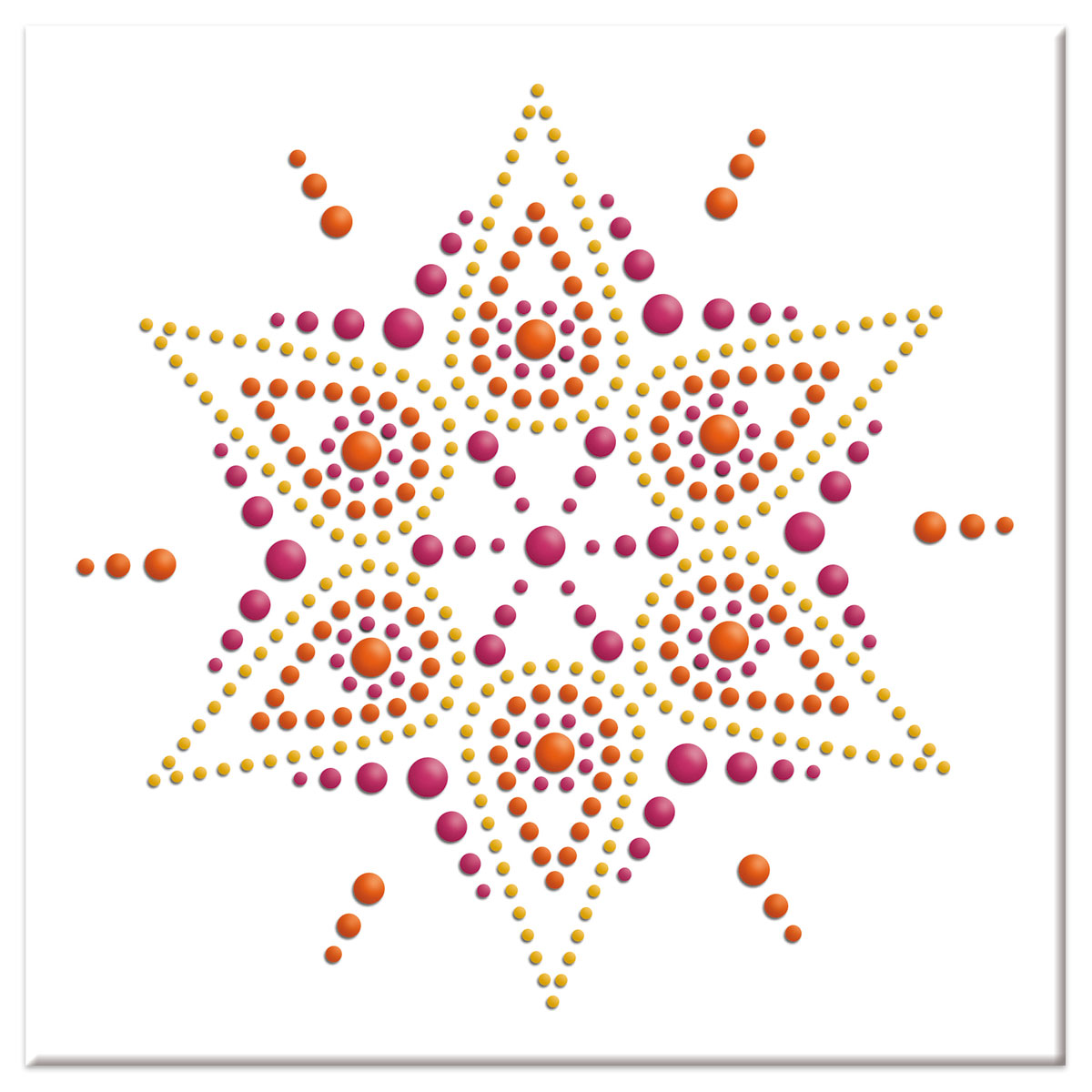 Tangle-Keilrahmen-Set 20x20x2cm Dotmandala Stern