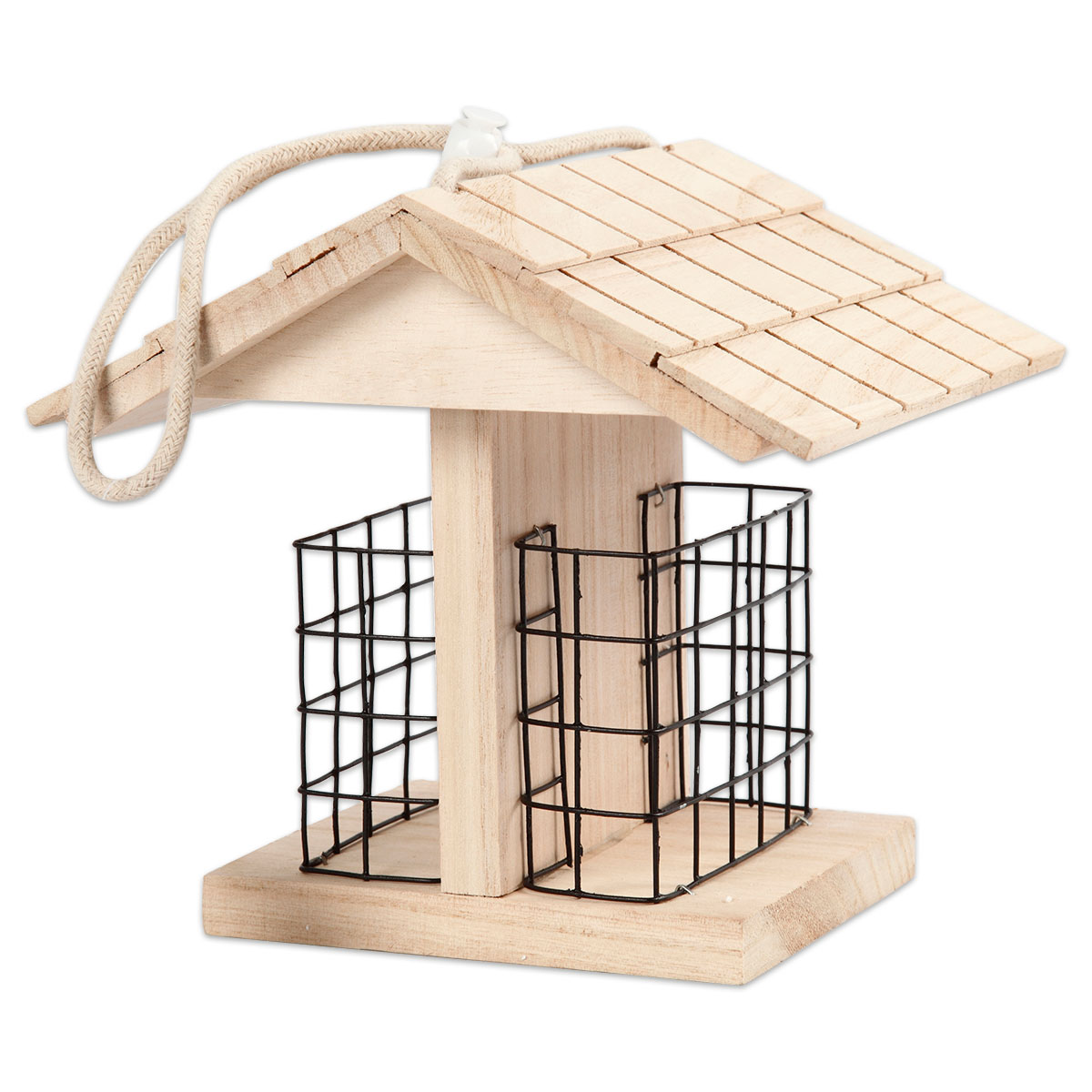 Vogelfutterstation Holz/Metall 11,5x13,5x17,5cm natur