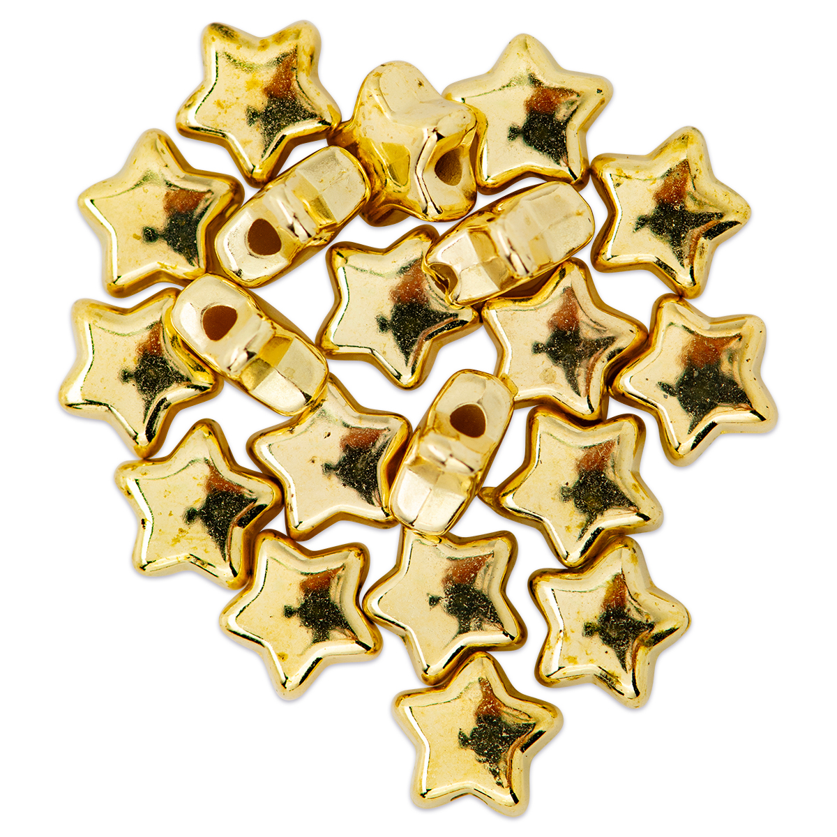 Kunststoffperlen Stern 6mm 7g goldfarben