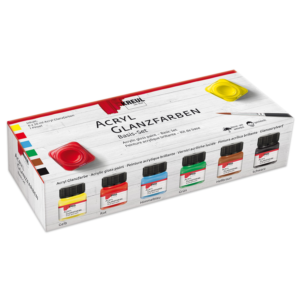 KREUL Acryl Glanzfarben-Set Color Basic 6 Farben à 20ml