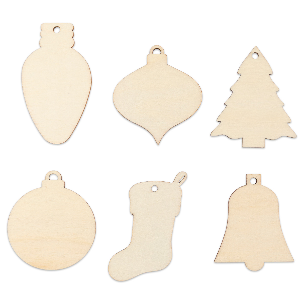 Holzanhänger Weihnachtsschmuck 5,5-7x4-5cm 90 St. natur