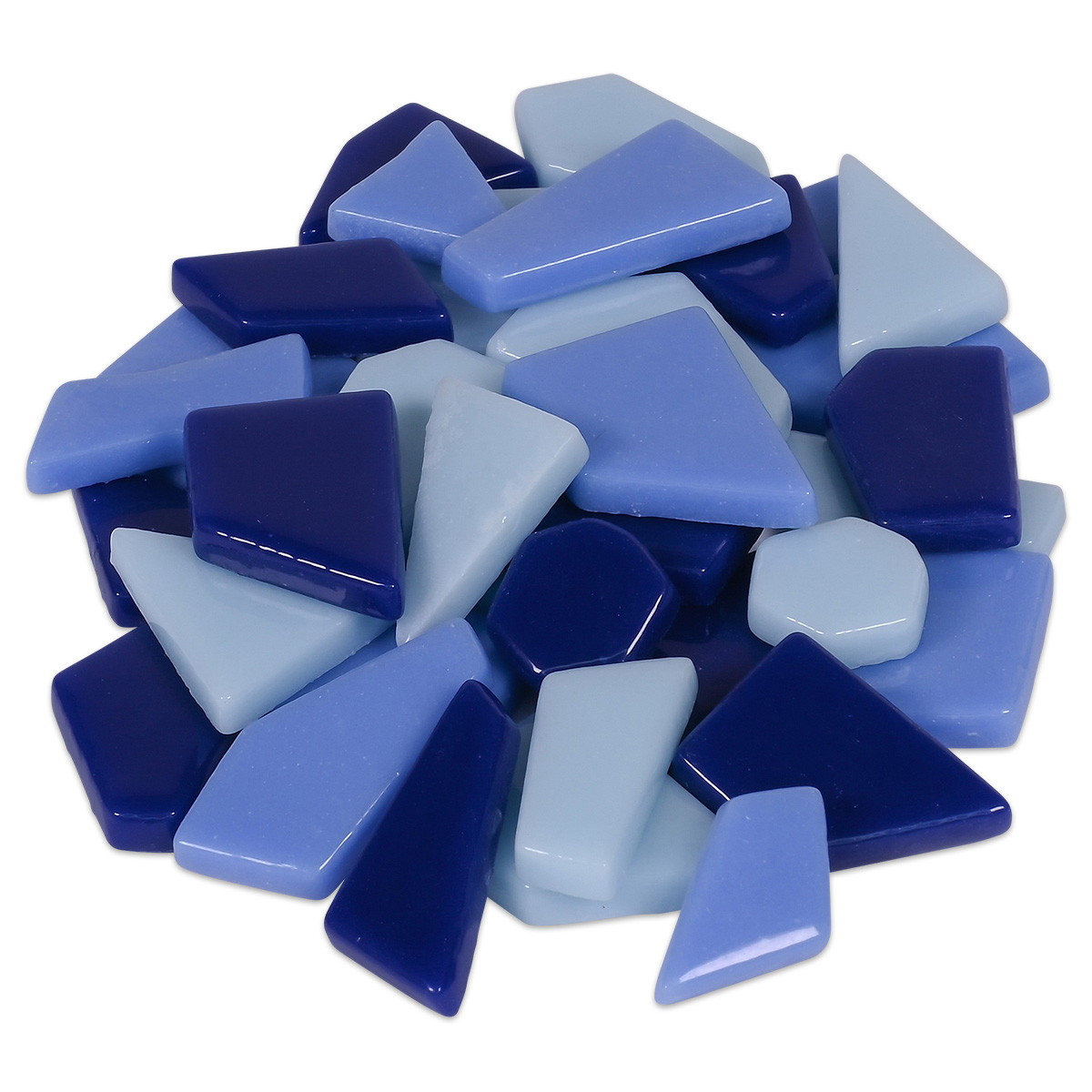 Fantasy-Glasmosaik 1000g polygonal blau mix
