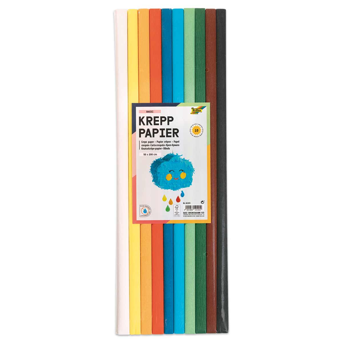 Krepp-Papier-Set Basic 50x200cm 10 Rollen/Farben