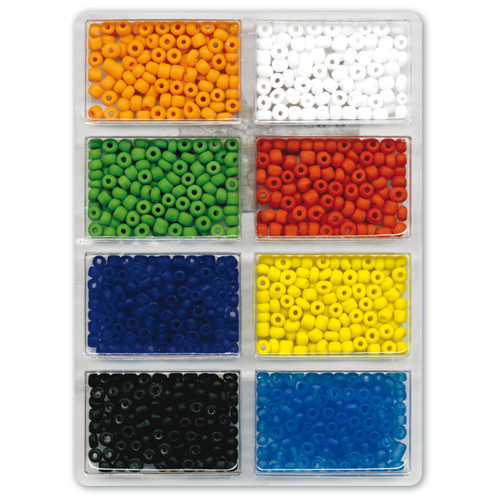 Jumboperlen gefrostet opak satt 4mm 60g 8 Farben