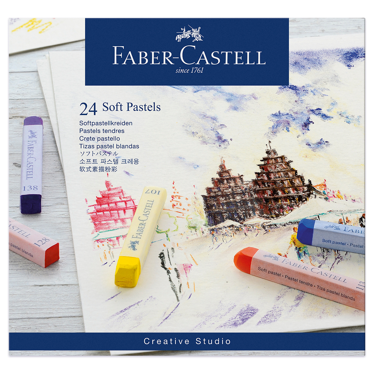 Faber Castell Soft-Pastellkreiden 65x8x8mm 24 St./Farben