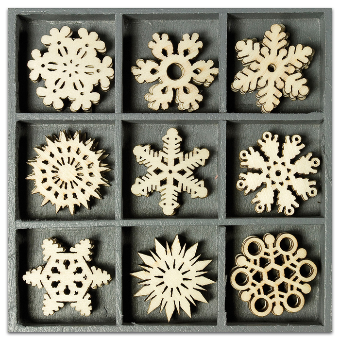 52821023MX9NMBCibQhLC Mini-Holzornamente Eiskristall 45 St. natur