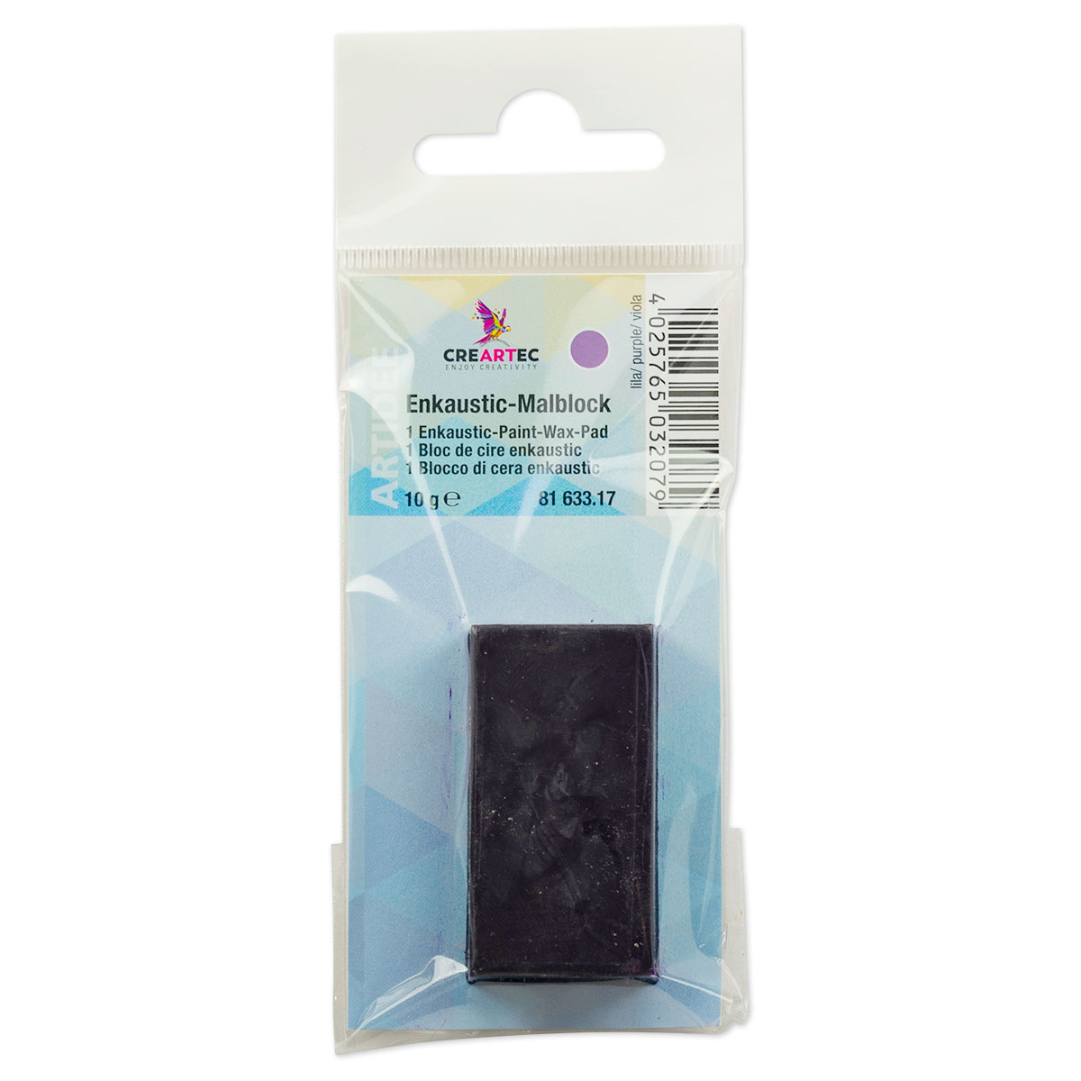 Enkaustik-Malblock 45x25x10mm ca. 10g lila