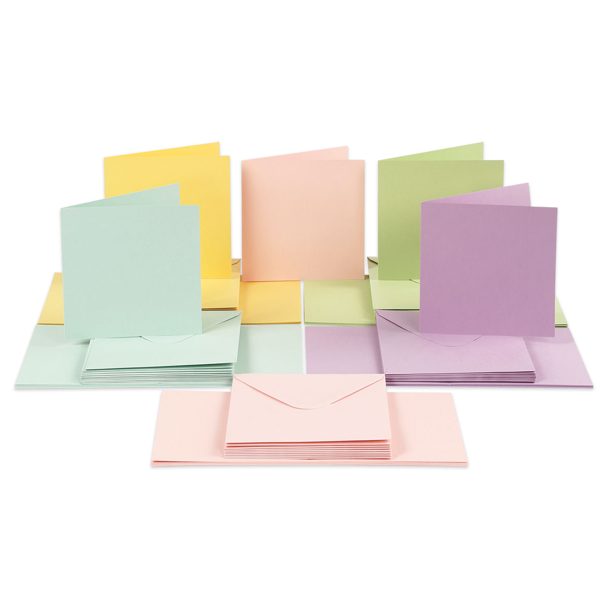 Karten & Kuverts 110 & 220g/m² 50er-Set/5 Pastellfarben