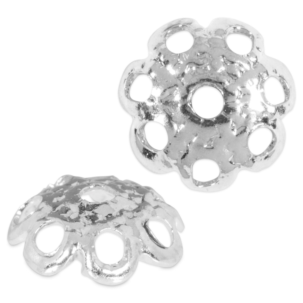 Perlkappen Metall 6mm 25 St. platinfarben