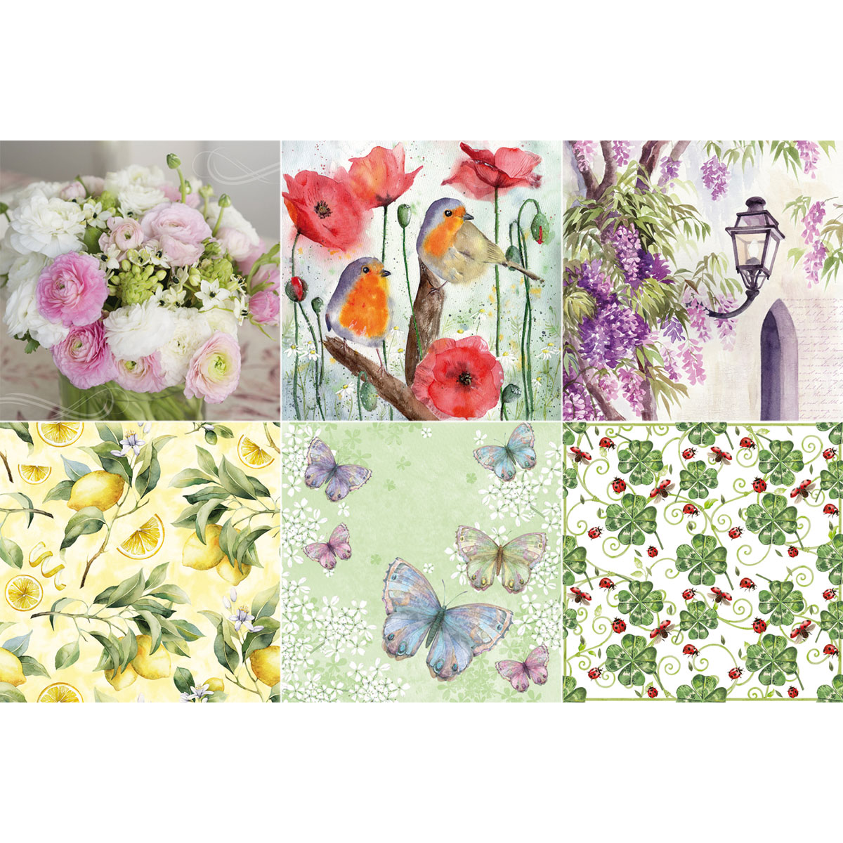 Serviettenset 33x33cm 6x2 St. Flora und Fauna