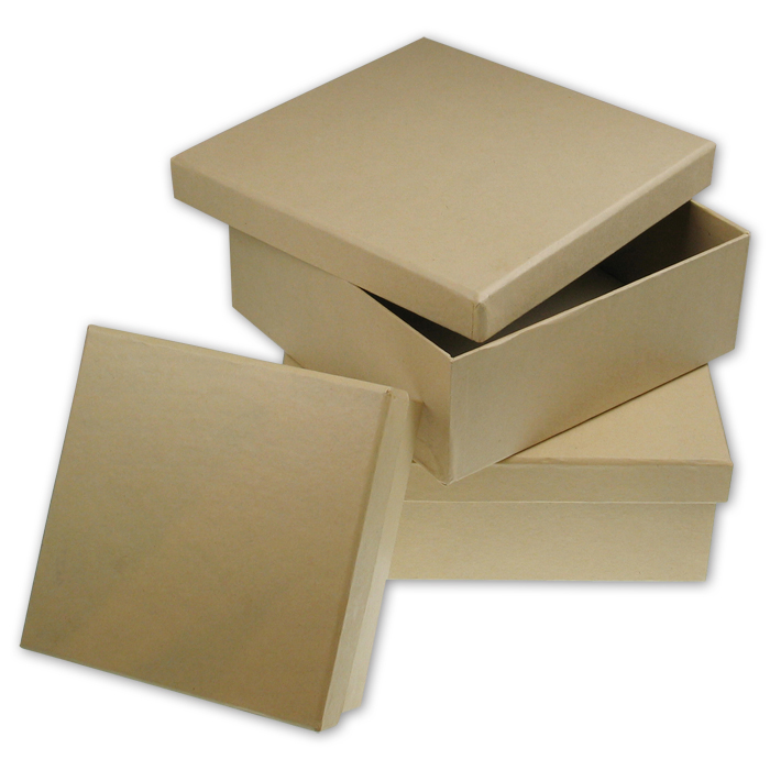 Pappschachteln Quadrat 3er-Set