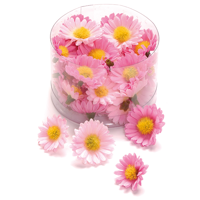 Margeritenblüten textil ca. 3cm 40 St. rosa