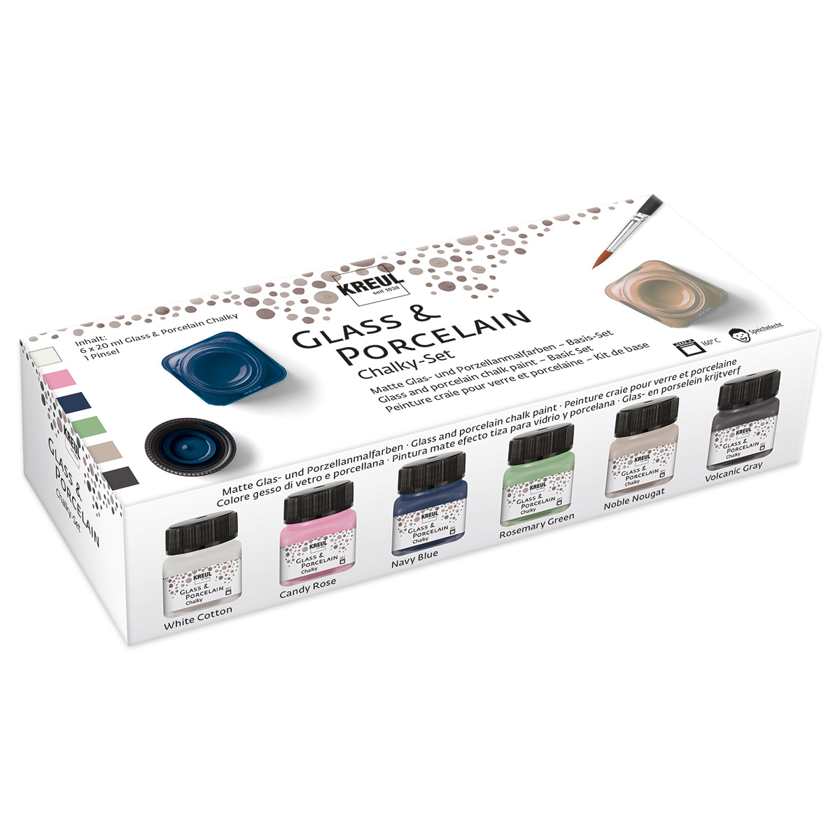 KREUL Glass & Porcelain Chalky-Set 6 Farben à 20ml Kreideoptik