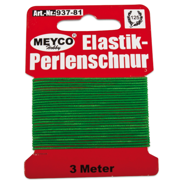 Elastik-Perlenschnur 0,9-1mm 3m grün