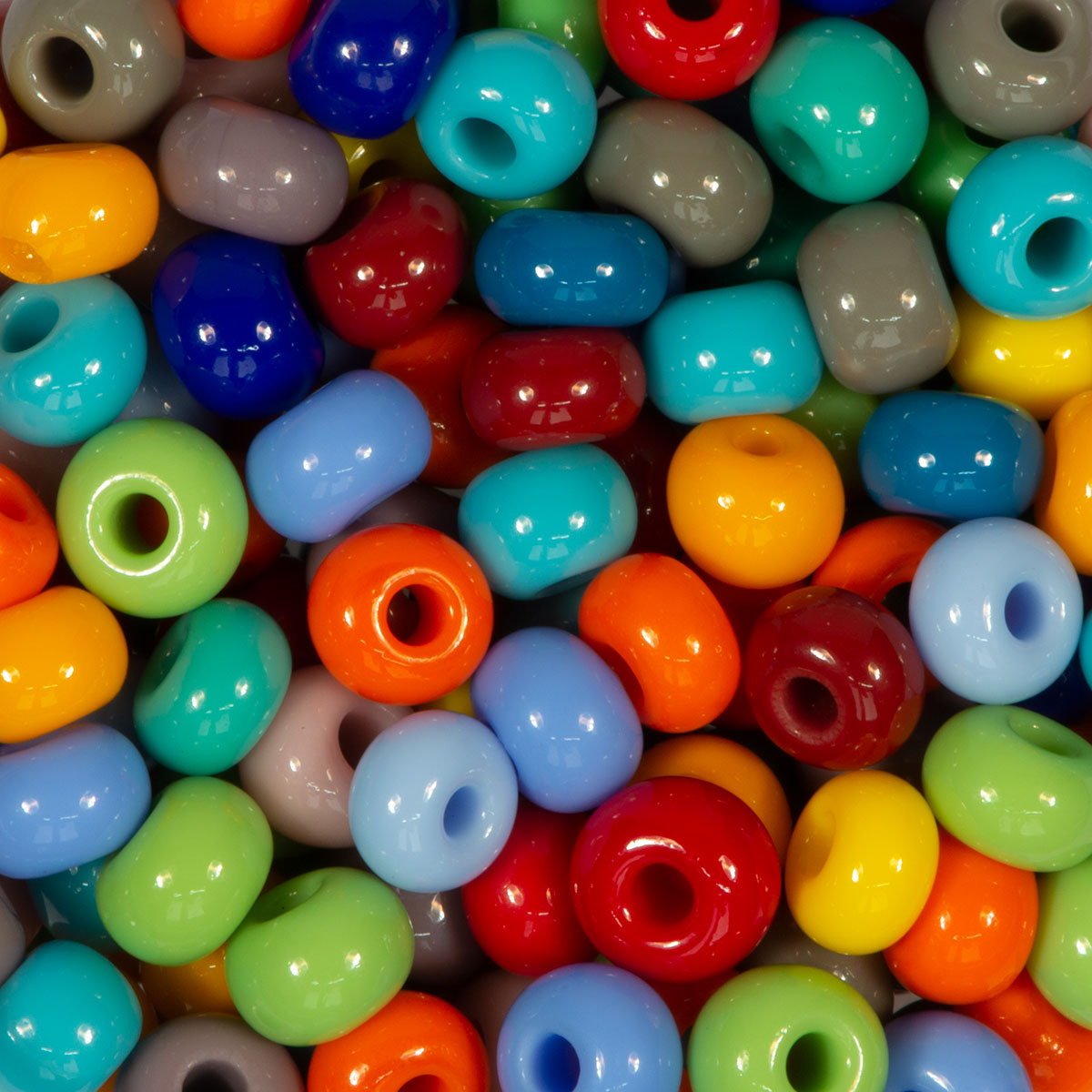 Rocailles satt glänzend 4,5mm 17g mix