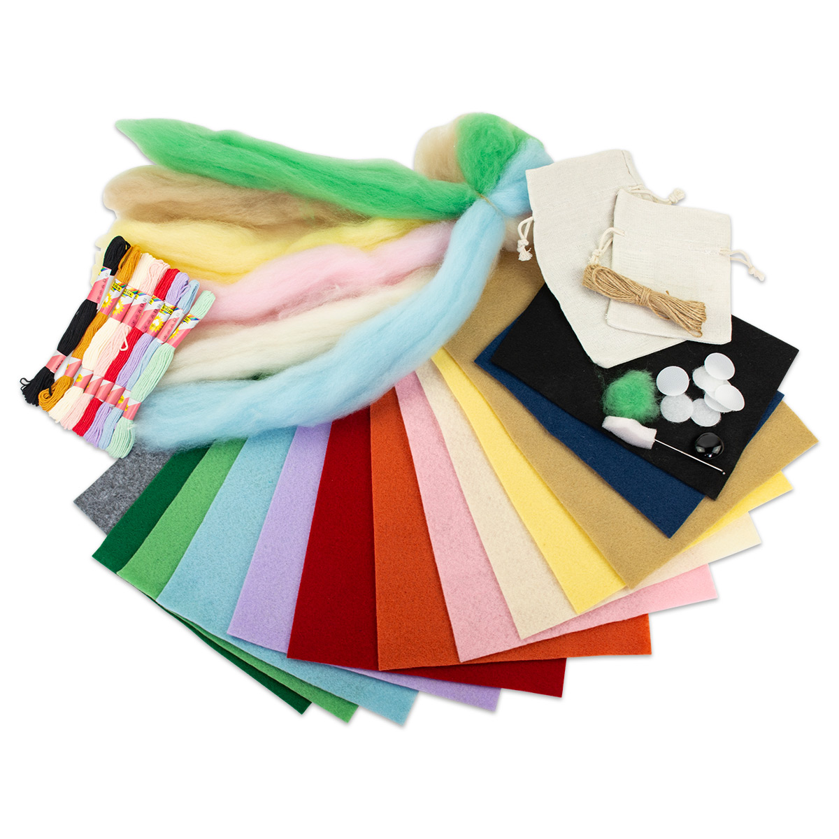 Filz DIY-Box Rainbow Edition 36-teilig