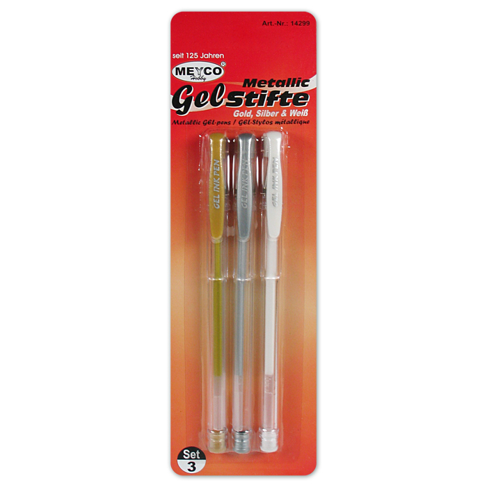Gel-Stifte Metallic 3 St. goldf./silberf./weiß