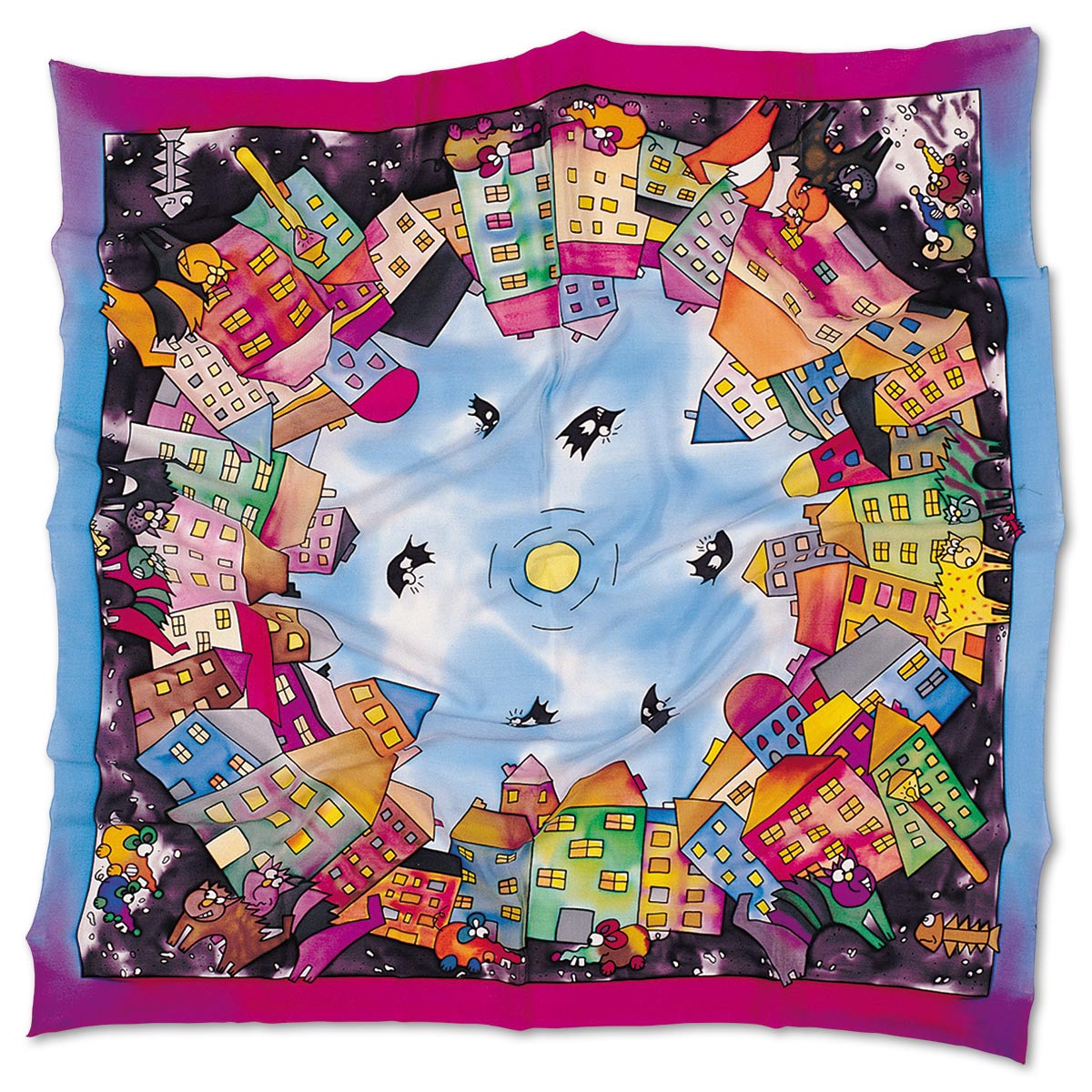Tuch Gutta schwarz 90x90cm Max Downtown naturweiß