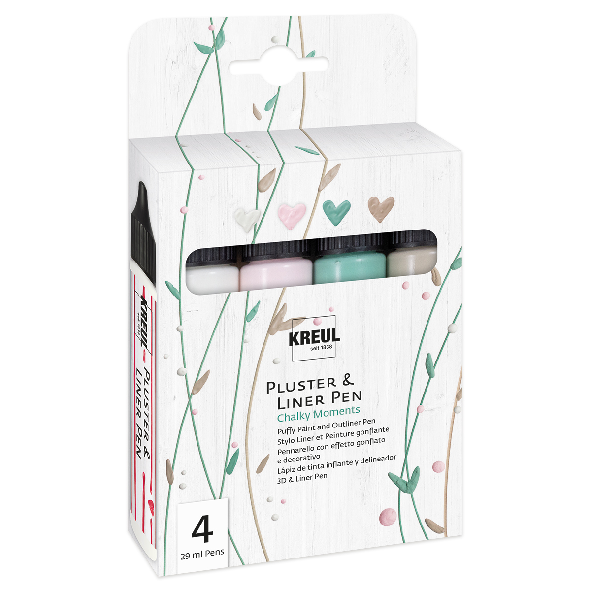 KREUL Pluster & Liner Pen Chalky Moments-Set 4 Farben à 29ml