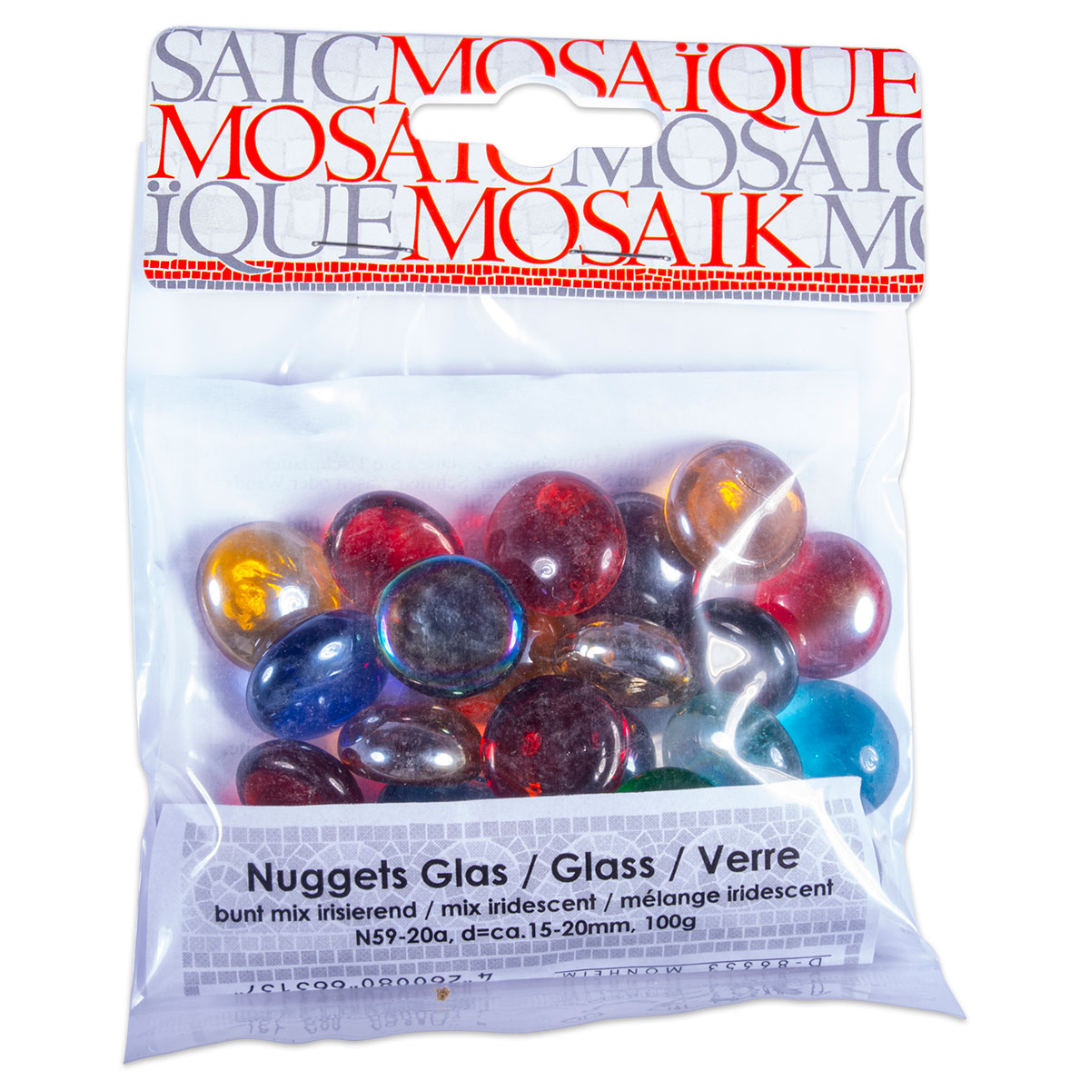 56605920_1 Glasnuggets Ø15-20mm 100g irisier. bunt