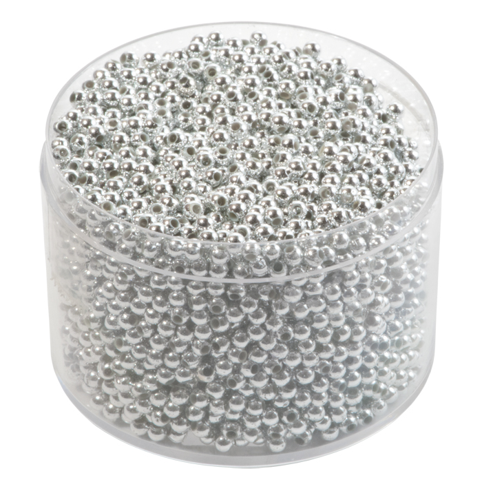 Wachsperlen 3mm 50g ca. 4.500 St. silberfarben