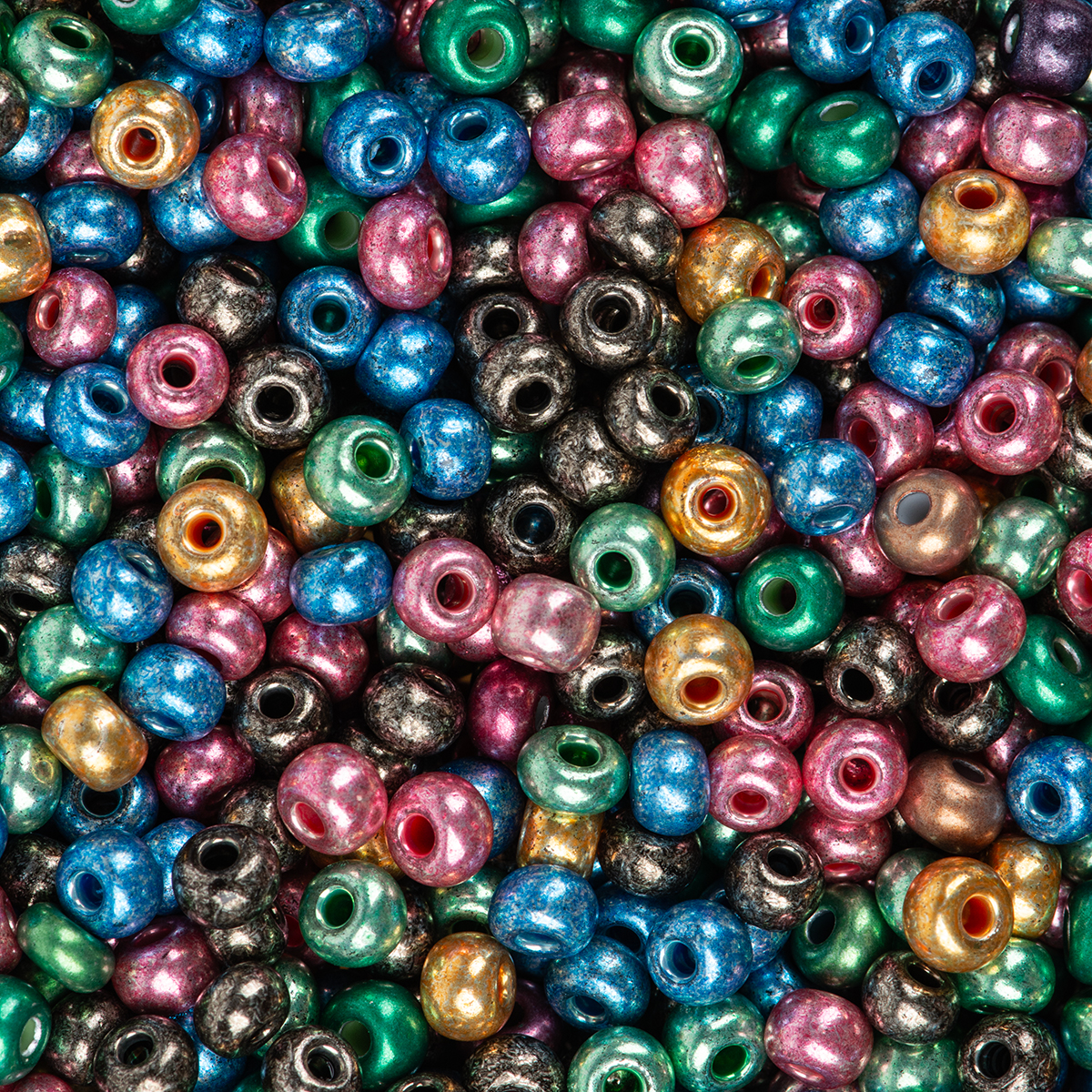 Rocailles Glas 4,5mm ca. 100g metallic buntmix