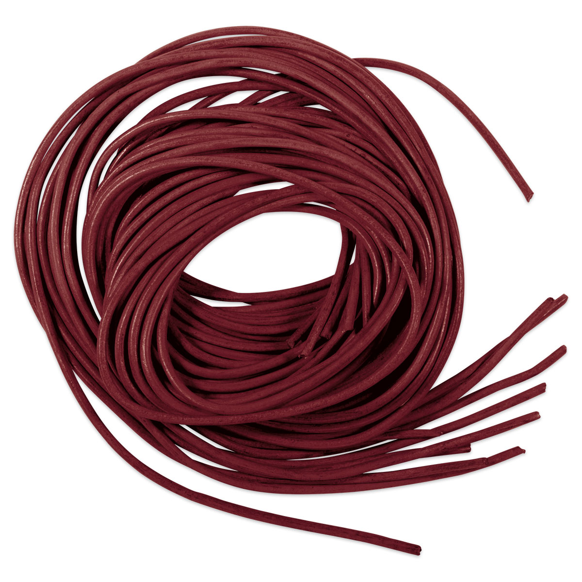 Lederriemchen rund 1-1,5mm 1m 10 St. weinrot