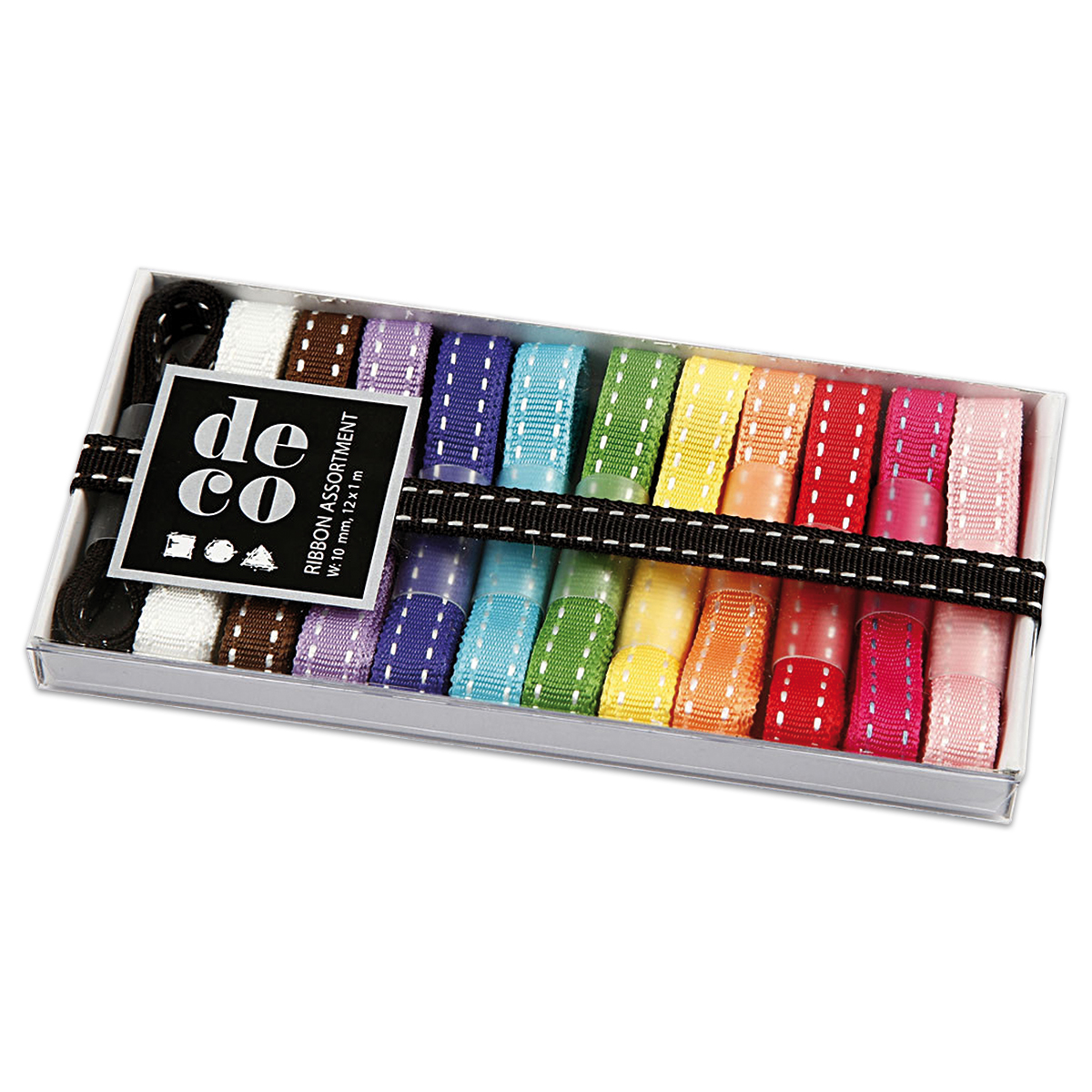Dekoband-Sortiment 10mm 1m 12 St./Farben