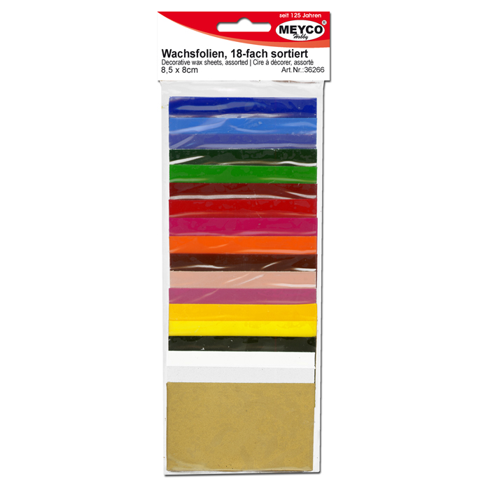 Verzierwachs 85x50x0,5mm 18 St./Farben bunt
