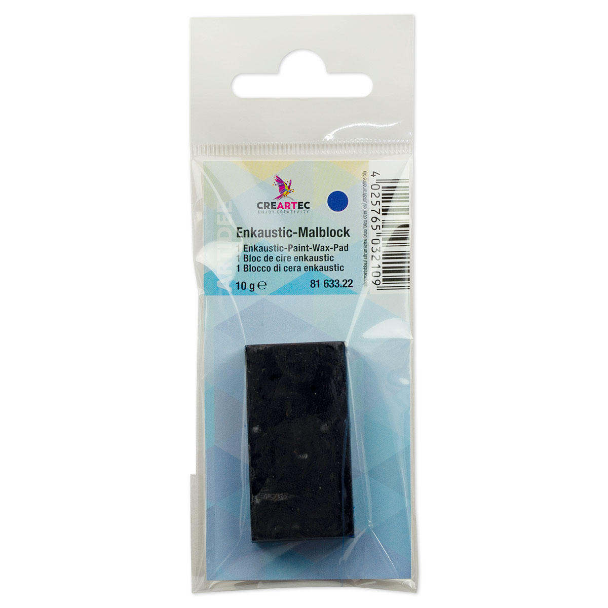 Enkaustik-Malblock 45x25x10mm ca. 10g ultramarinblau