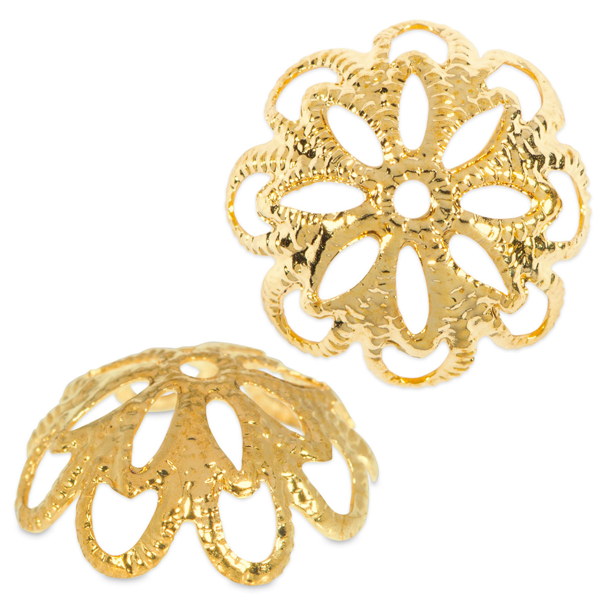Perlkappen Metall 12mm 8 St. goldfarben