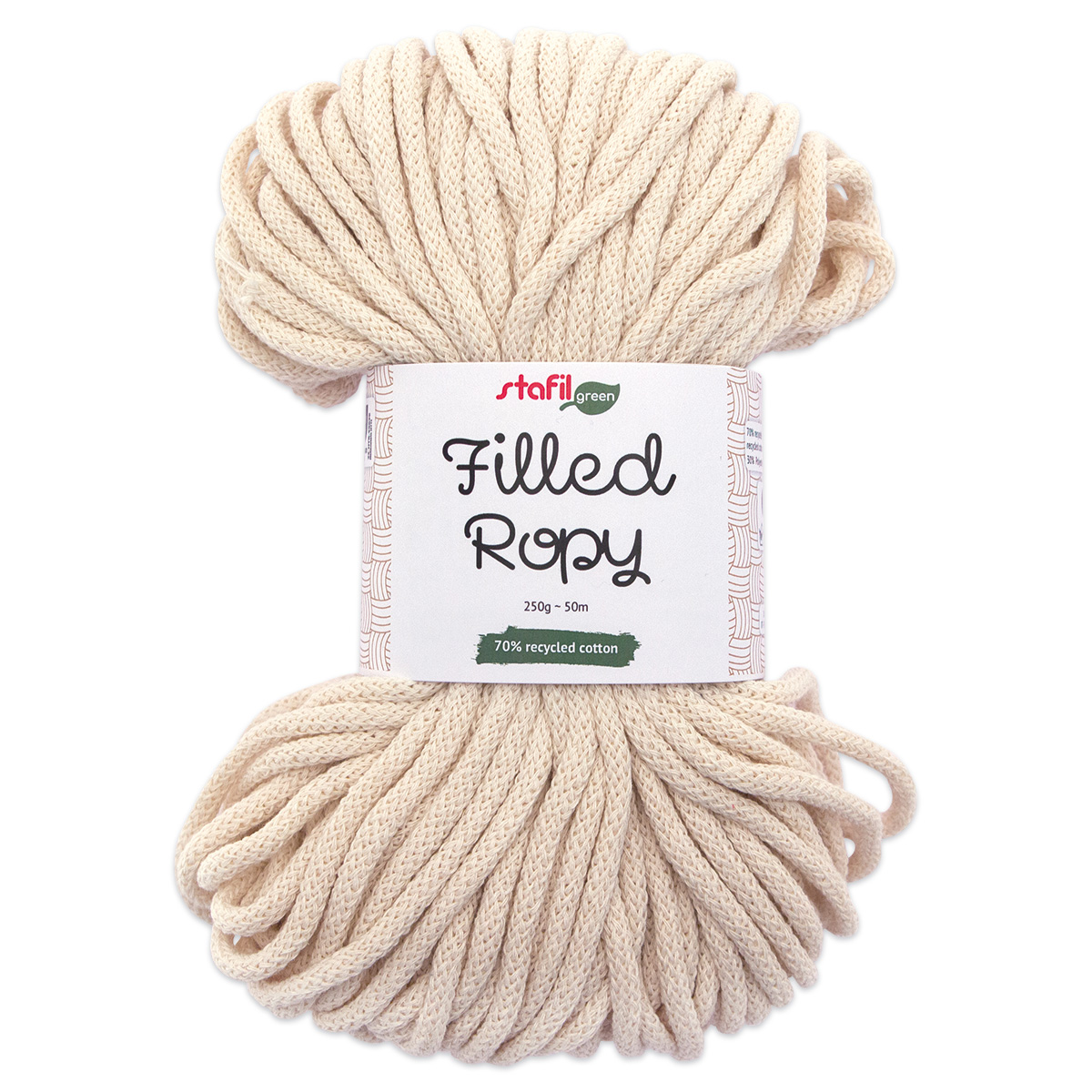 Filled Ropy Textilschnur 250g creme