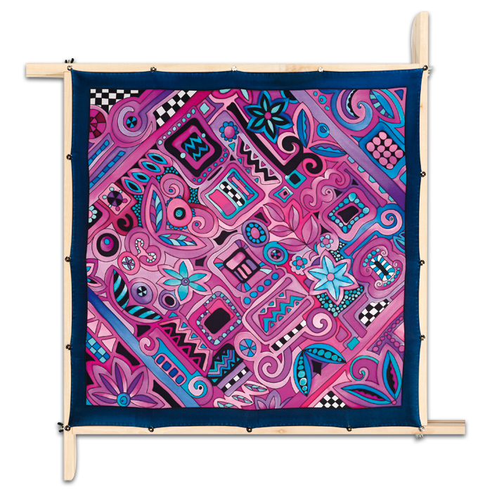 Tuch Gutta schwarz 74x74cm Taira naturweiß