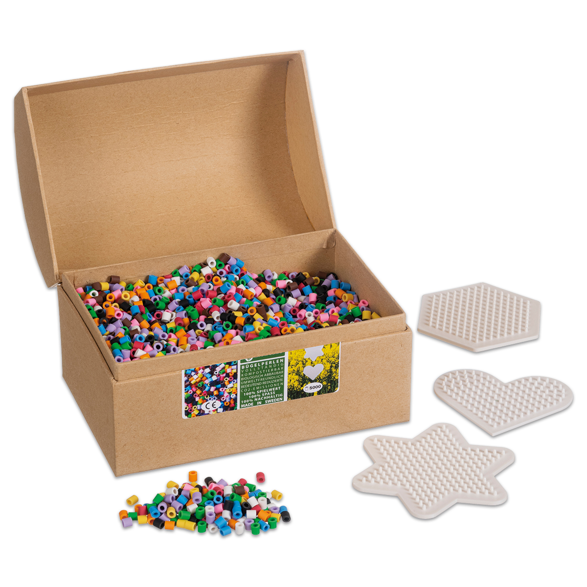 Nabbi Bio Bügelperlen-Set 3 Legeplatten 5000 St. bunt