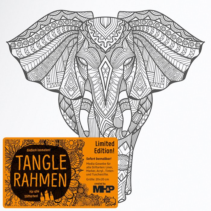57702011Z7stec2FANc0x Tangle-Keilrahmen 20x20x2cm Elefant Afrika