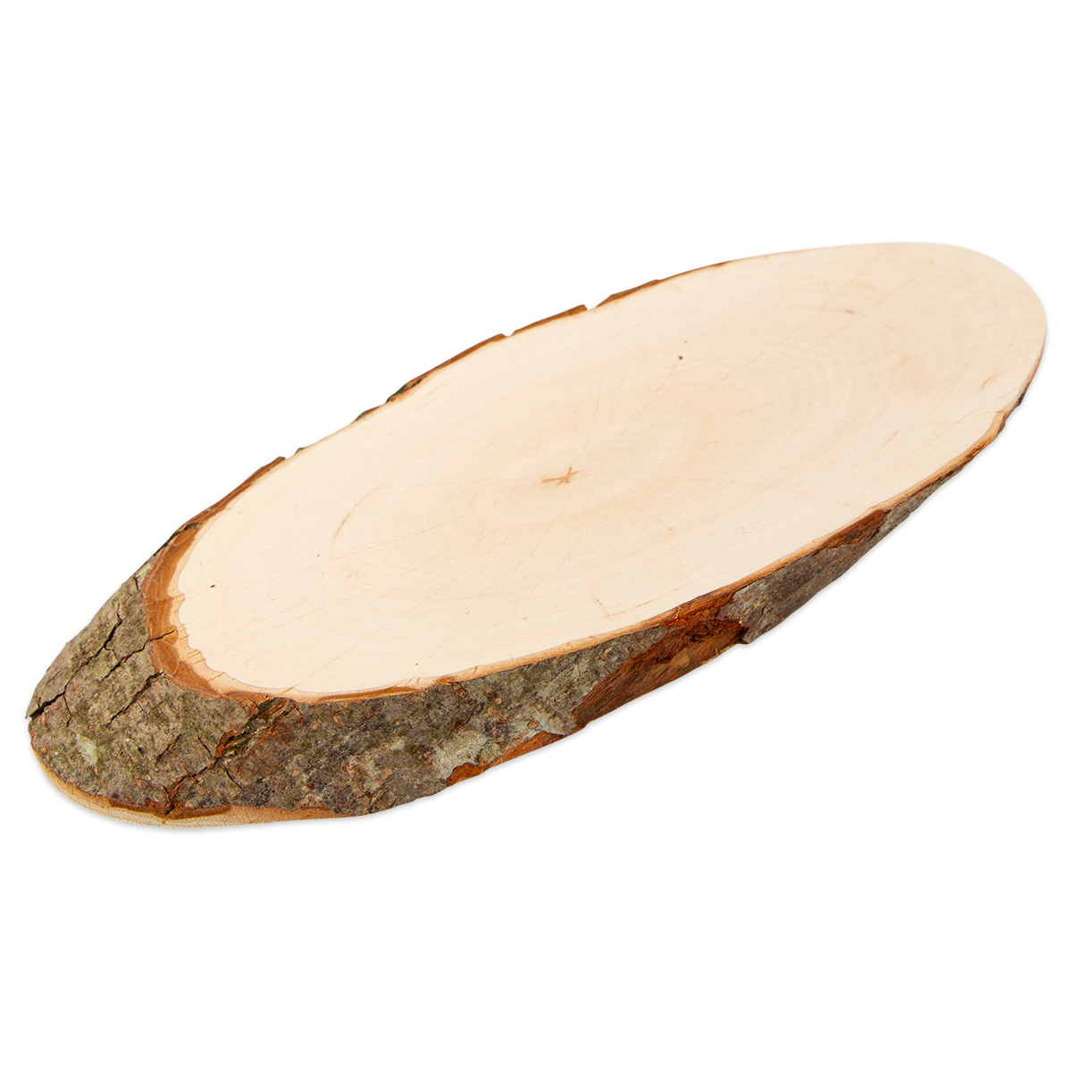 Holzscheibe mit Borke ca. 22x10cm oval natur