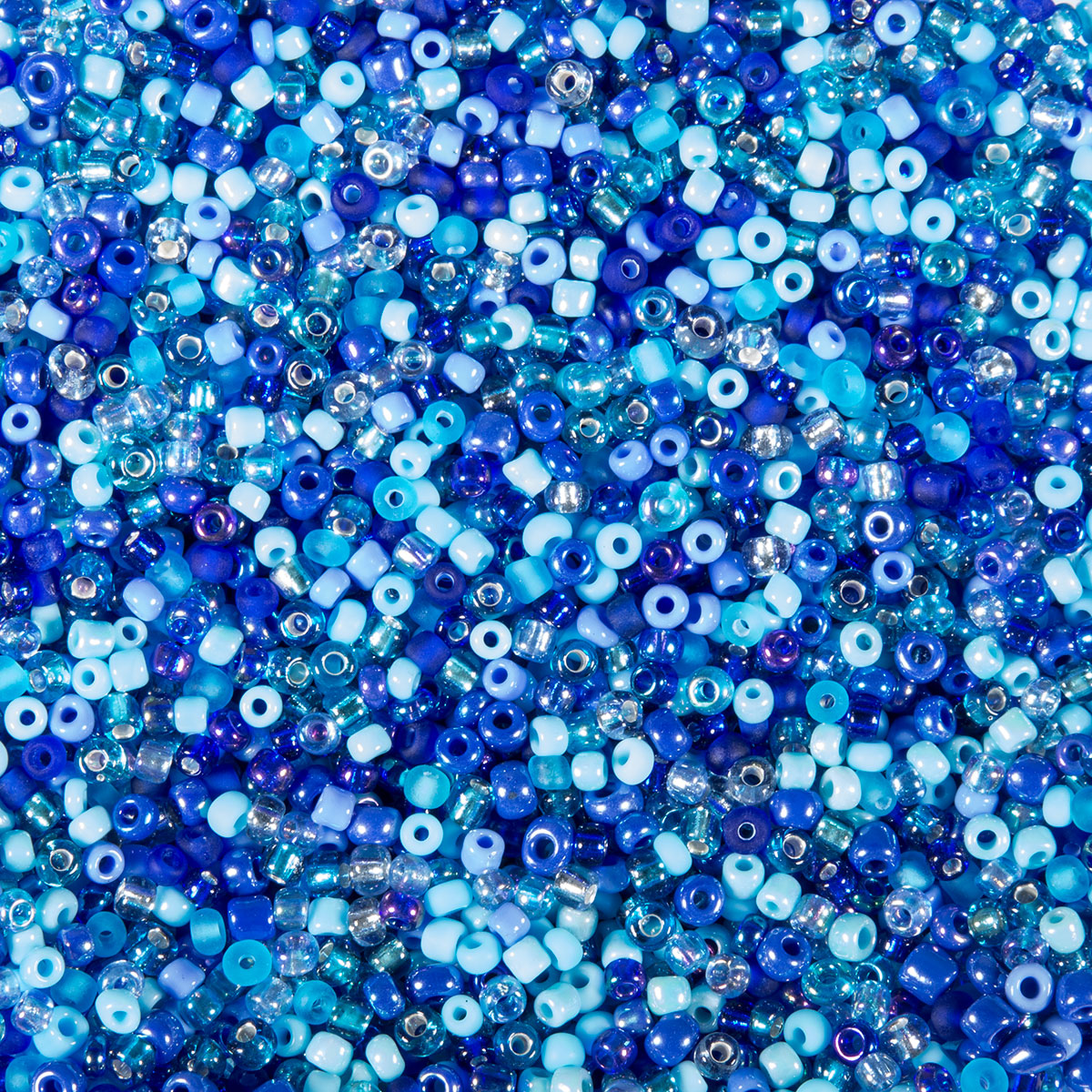 Rocailles Glas ca. 2,6mm 500g blau-ton